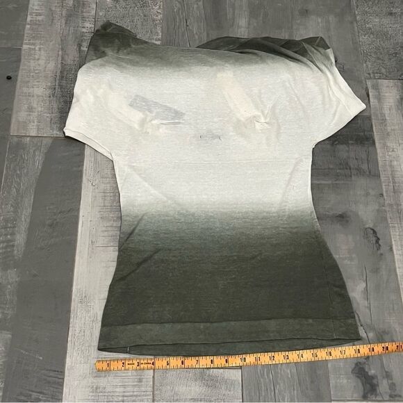 LAFAYETTE 148 Linen Ombre Green Cream Sand Washed Tank Drape Overlay Top M NWT - Picture 10 of 15